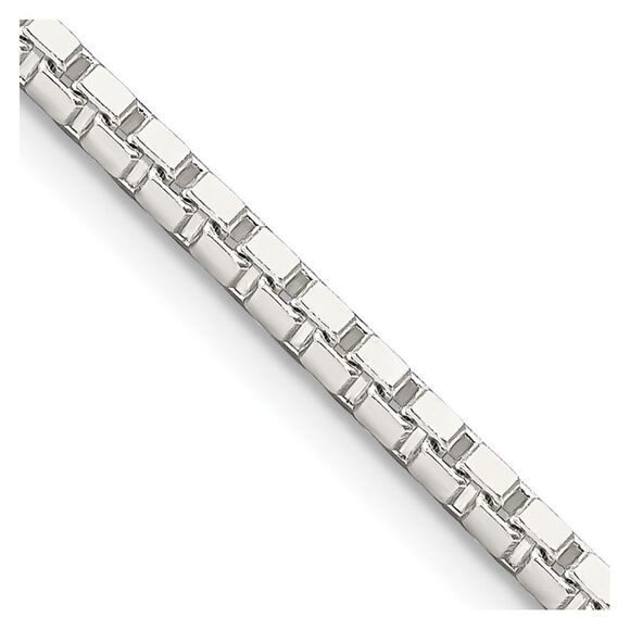 Kazi Luxury Sterling Silver 2.5mm Box Chain